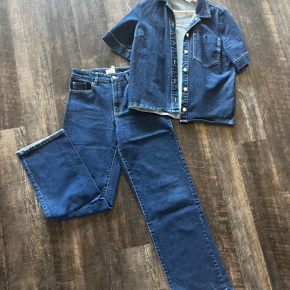 Denim on Denim Jeans and Jacket